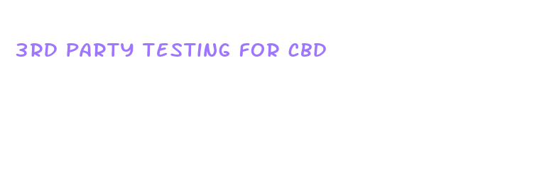 3rd party testing for cbd