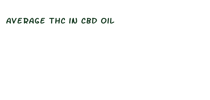 average thc in cbd oil