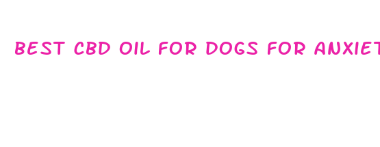 best cbd oil for dogs for anxiety