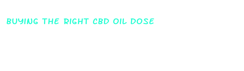 buying the right cbd oil dose