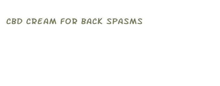 cbd cream for back spasms