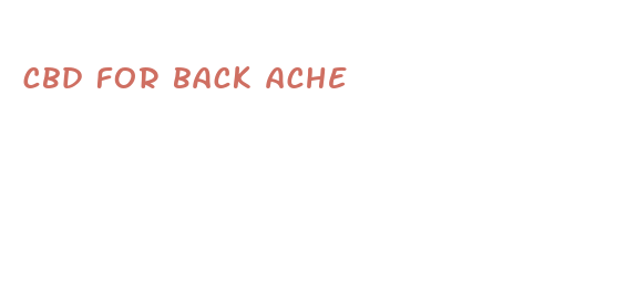 cbd for back ache