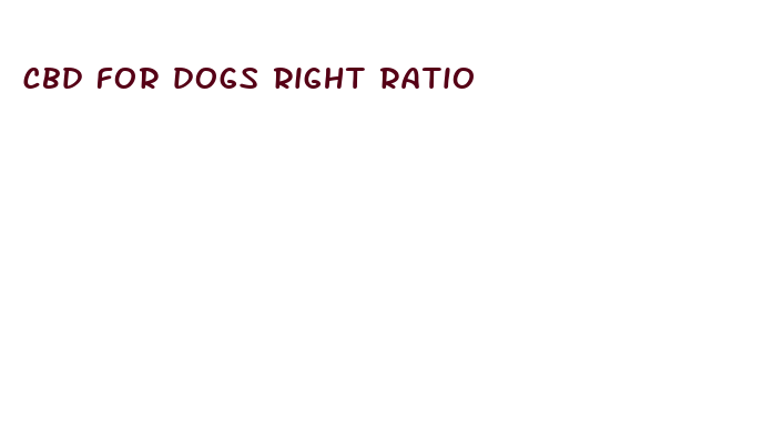 cbd for dogs right ratio