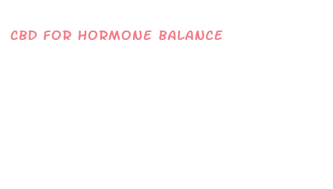 cbd for hormone balance