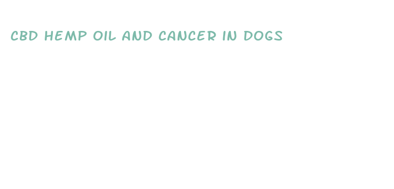 cbd hemp oil and cancer in dogs