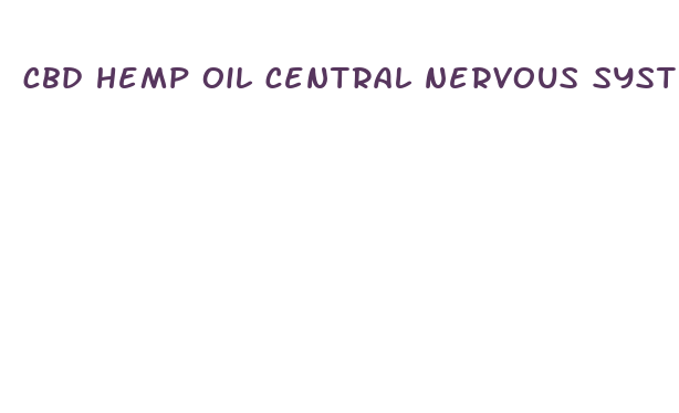 cbd hemp oil central nervous system