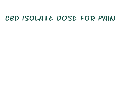 cbd isolate dose for pain