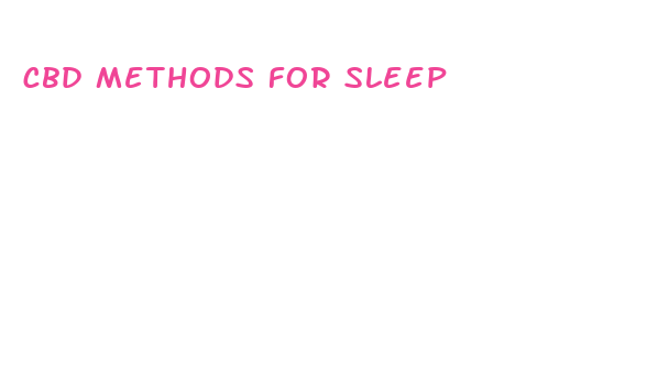 cbd methods for sleep