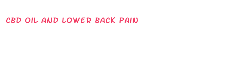 cbd oil and lower back pain