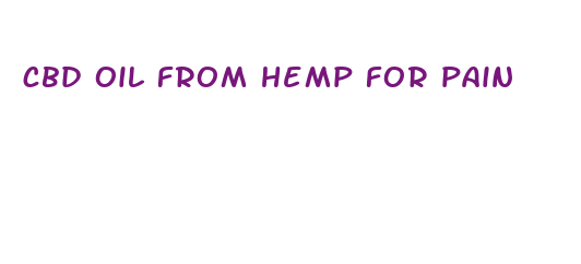 cbd oil from hemp for pain