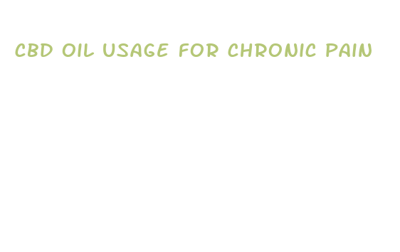 cbd oil usage for chronic pain