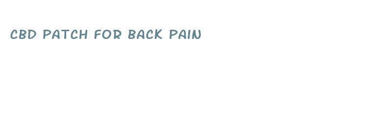 cbd patch for back pain