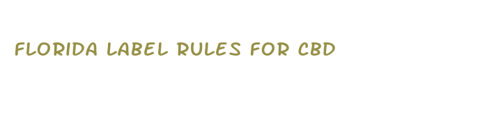 florida label rules for cbd