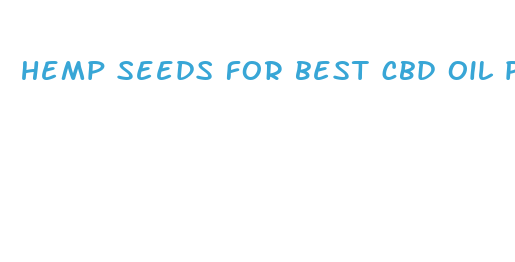 hemp seeds for best cbd oil plants