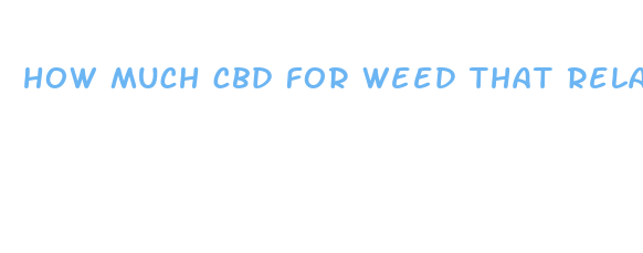 how much cbd for weed that relaxes