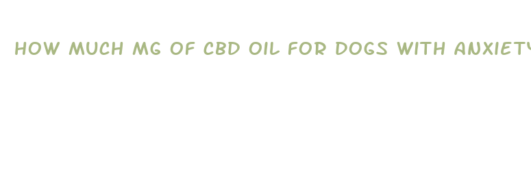 how much mg of cbd oil for dogs with anxiety