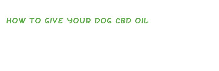 how to give your dog cbd oil