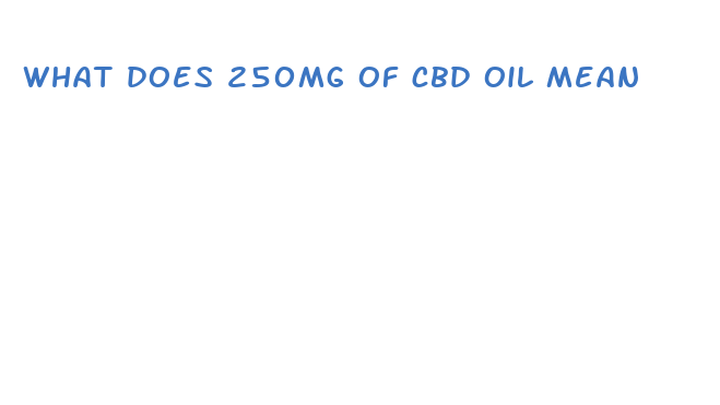 what does 250mg of cbd oil mean