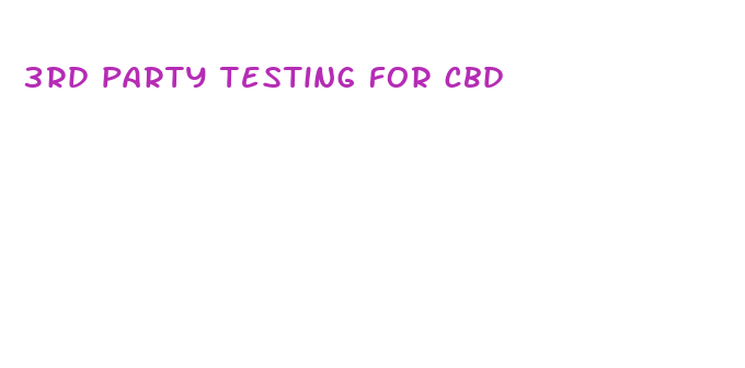 3rd party testing for cbd