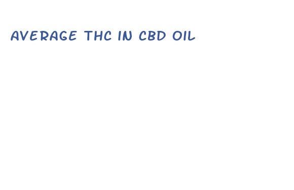 average thc in cbd oil