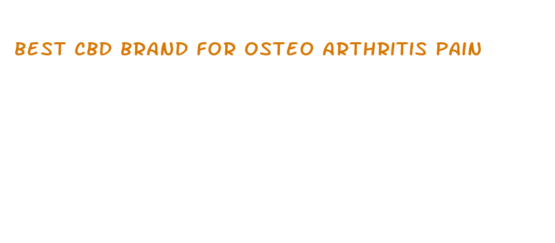 best cbd brand for osteo arthritis pain