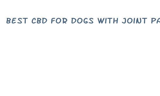 best cbd for dogs with joint pain