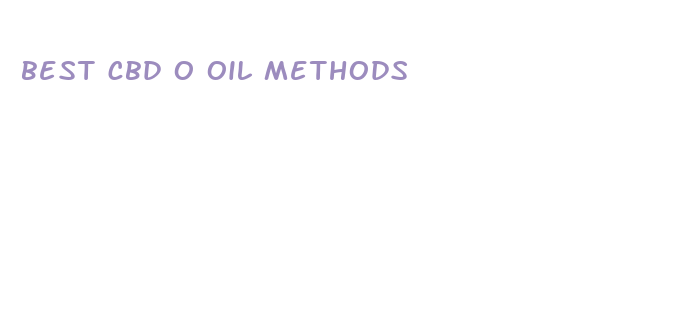 best cbd o oil methods