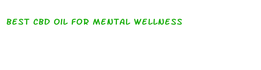 best cbd oil for mental wellness