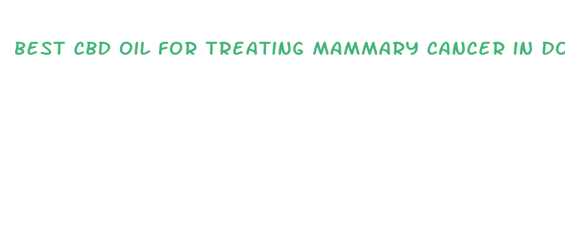 best cbd oil for treating mammary cancer in dogs