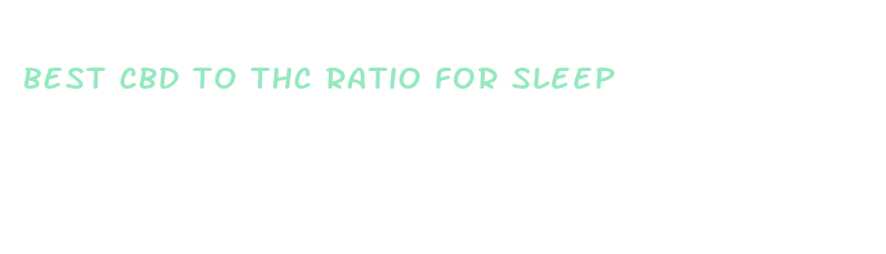 best cbd to thc ratio for sleep