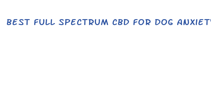 best full spectrum cbd for dog anxiety