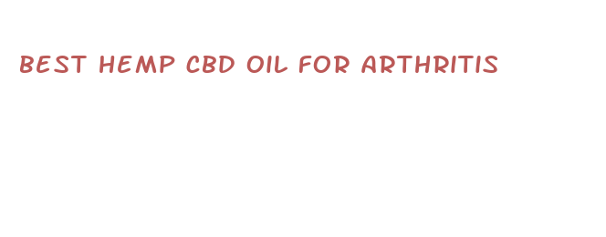 best hemp cbd oil for arthritis