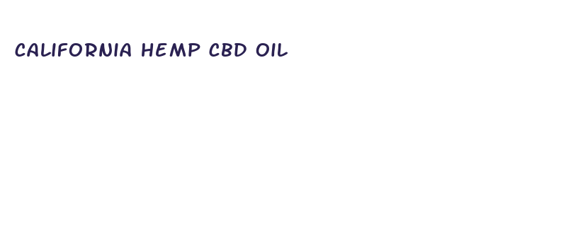 california hemp cbd oil