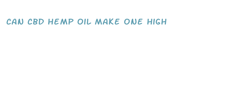 can cbd hemp oil make one high