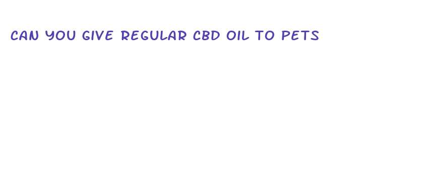 can you give regular cbd oil to pets