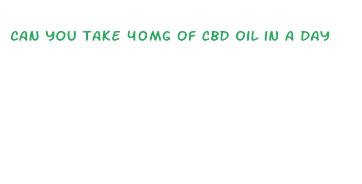 can you take 40mg of cbd oil in a day