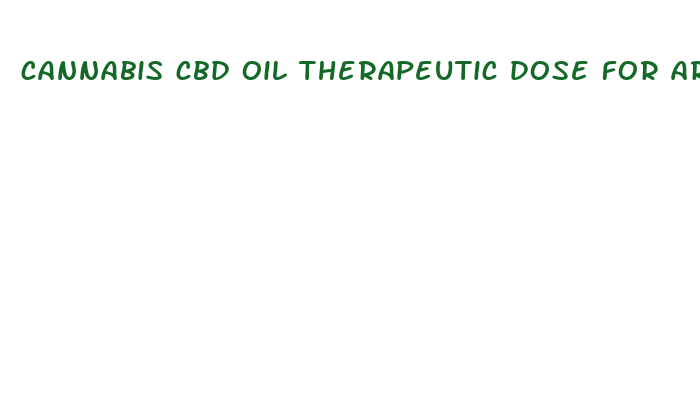 cannabis cbd oil therapeutic dose for arthritis in ml