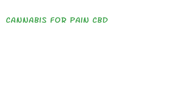 cannabis for pain cbd