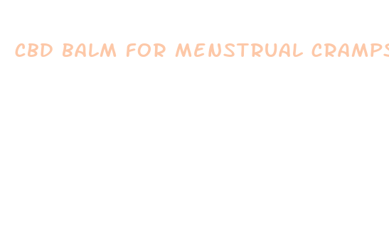 cbd balm for menstrual cramps