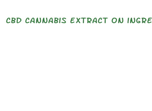 cbd cannabis extract on ingredient label for body oil