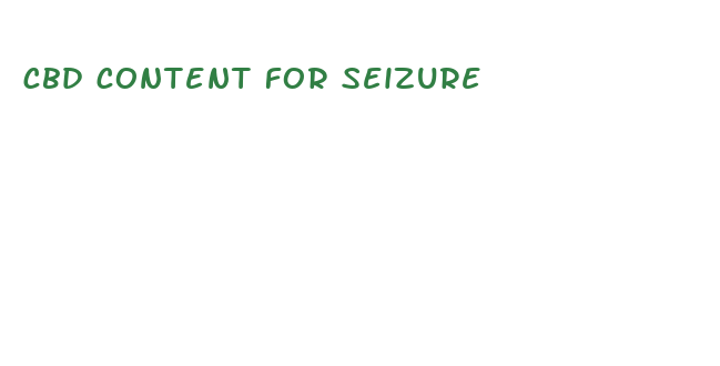 cbd content for seizure