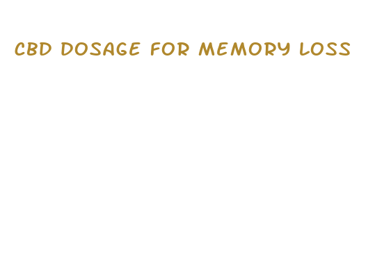 cbd dosage for memory loss