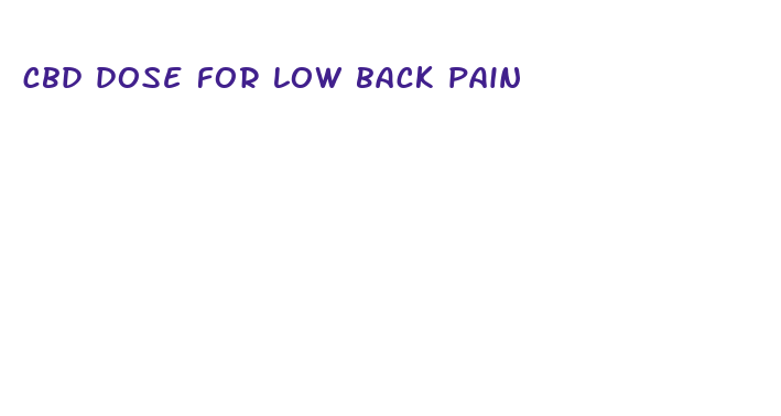 cbd dose for low back pain