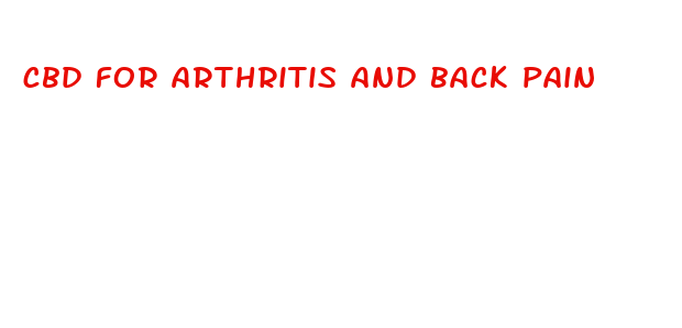 cbd for arthritis and back pain