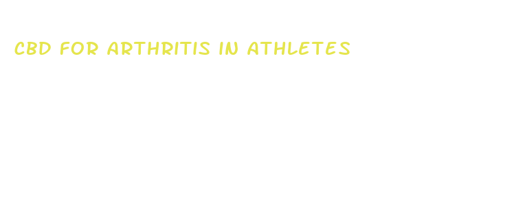 cbd for arthritis in athletes