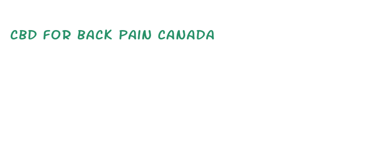 cbd for back pain canada