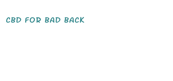 cbd for bad back