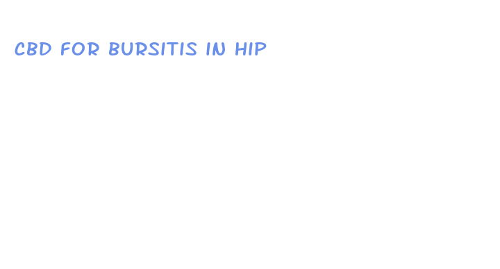 cbd for bursitis in hip