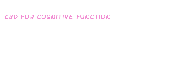 cbd for cognitive function