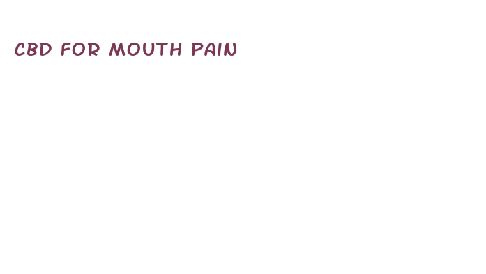 cbd for mouth pain